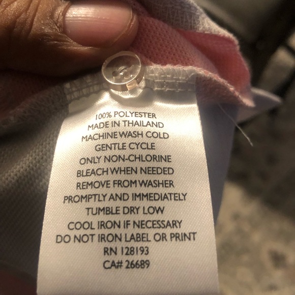 Ping Chip In Golf Shirt Women's Gray Pink Stripe Short Sleeve Polo Sensor Cool - Picture 8 of 11